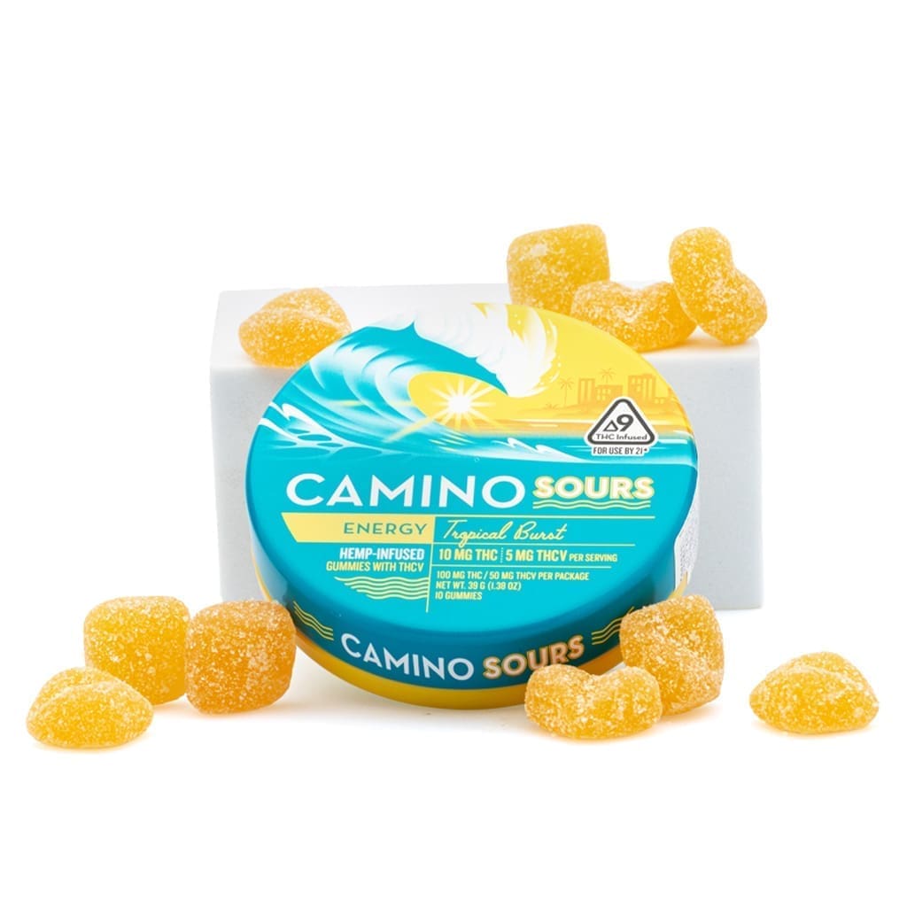 Camino Sours Delta 9 THC and THCv Energy Gummies - Tropical Burst