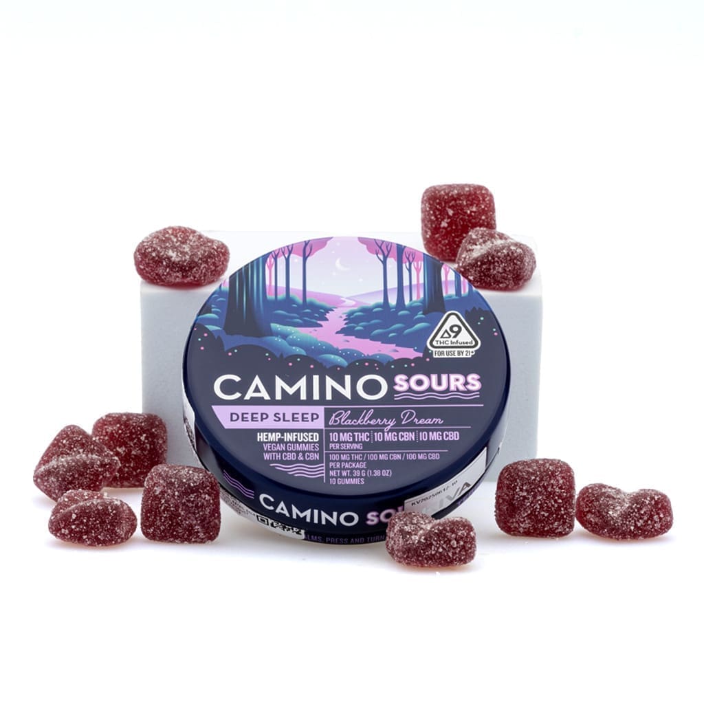 Camino Sours Delta 9 THC, CBD and CBN Deep Sleep Gummies - Blackberry Dream
