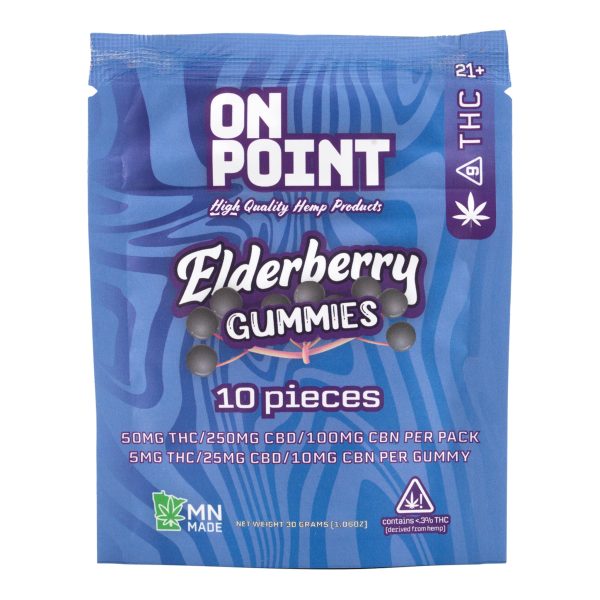 Elderberry THC+CBD+CBN Gummies 50mg THC
