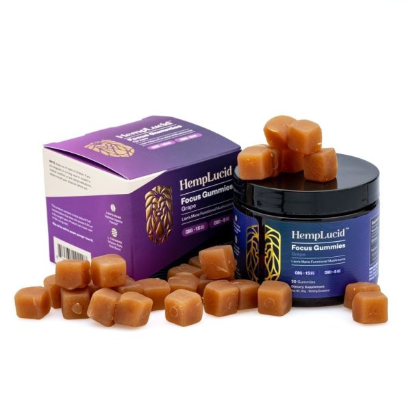 Hemplucid Focus Mushroom Gummies - Grape (450 mg Total CBG + 150 mg Total CBD)