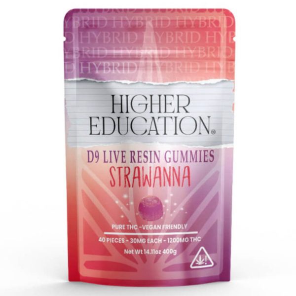 Higher Education D9 Live Resin Gummies | 1200MG Strawnana – Hybrid