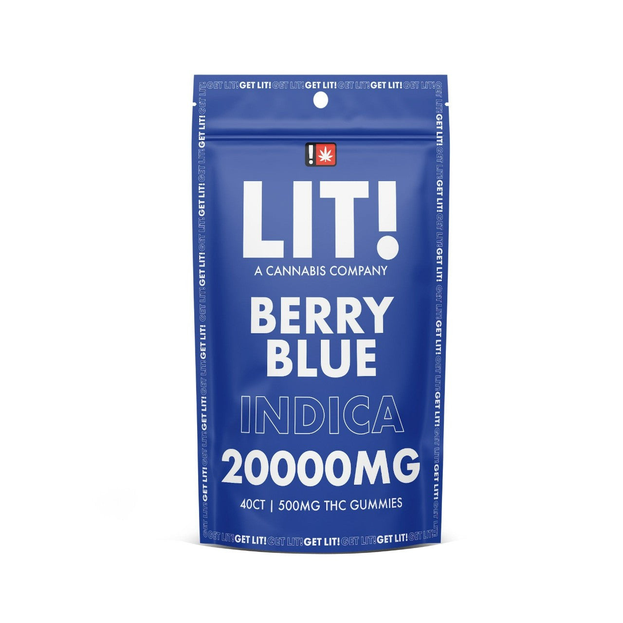 LIT THC Gummies 20000MG 40 Count - Berry Blue Indica