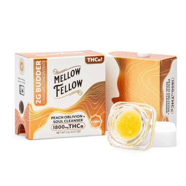 Mellow Fellow THCa Budder - Peach Oblivion x Soul Cleanser (2 gram)