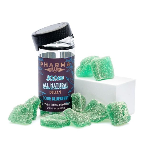 PharmaTHC Delta 9 THC All Natural Gummies - Sour Blueberry