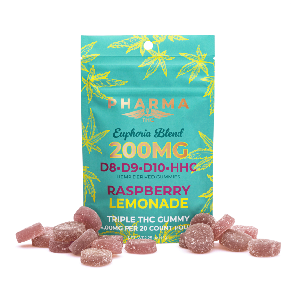PharmaTHC Euphoria Blend Gummies - Raspberry Lemonade (4000 mg Total Cannabinoids)