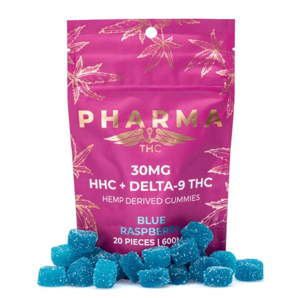 PharmaTHC HHC / Delta 9 THC Gummies - Blue Raspberry (400 mg Total HHC + 200 mg Total Delta 9 THC)