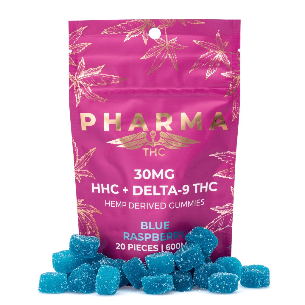 PharmaTHC HHC / Delta 9 THC Gummies - Blue Raspberry (400 mg Total HHC + 200 mg Total Delta 9 THC)