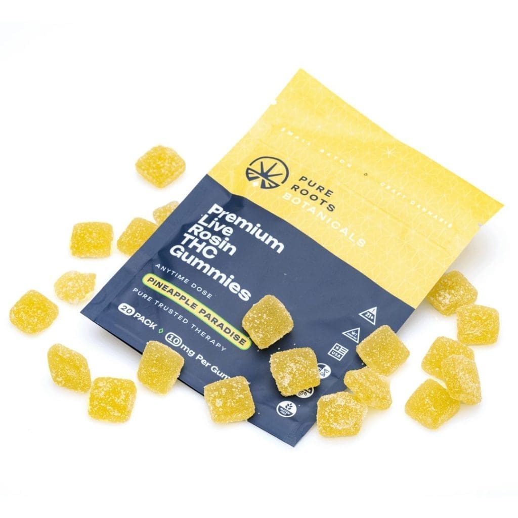 Pure Roots Botanicals THC Live Rosin Gummies - Pineapple Paradise (200 mg Total Delta 9 THC)