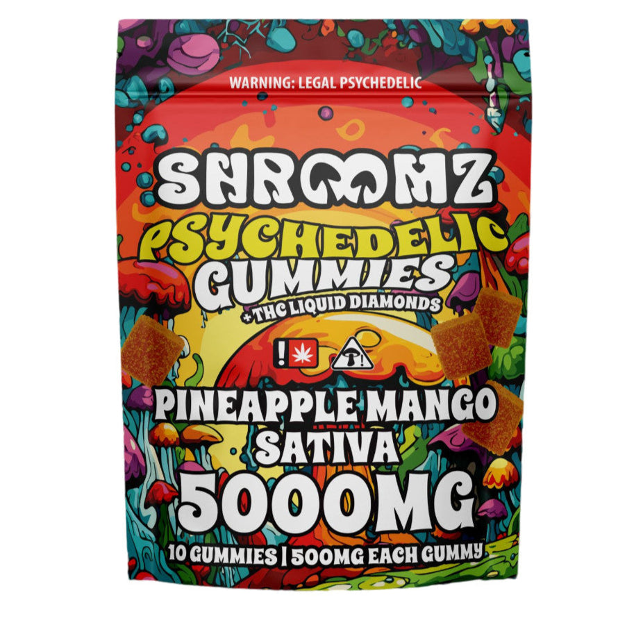 Shroomz Psychedelic THC Liquid Diamond Gummies - 5000MG Pineapple Mango Sativa
