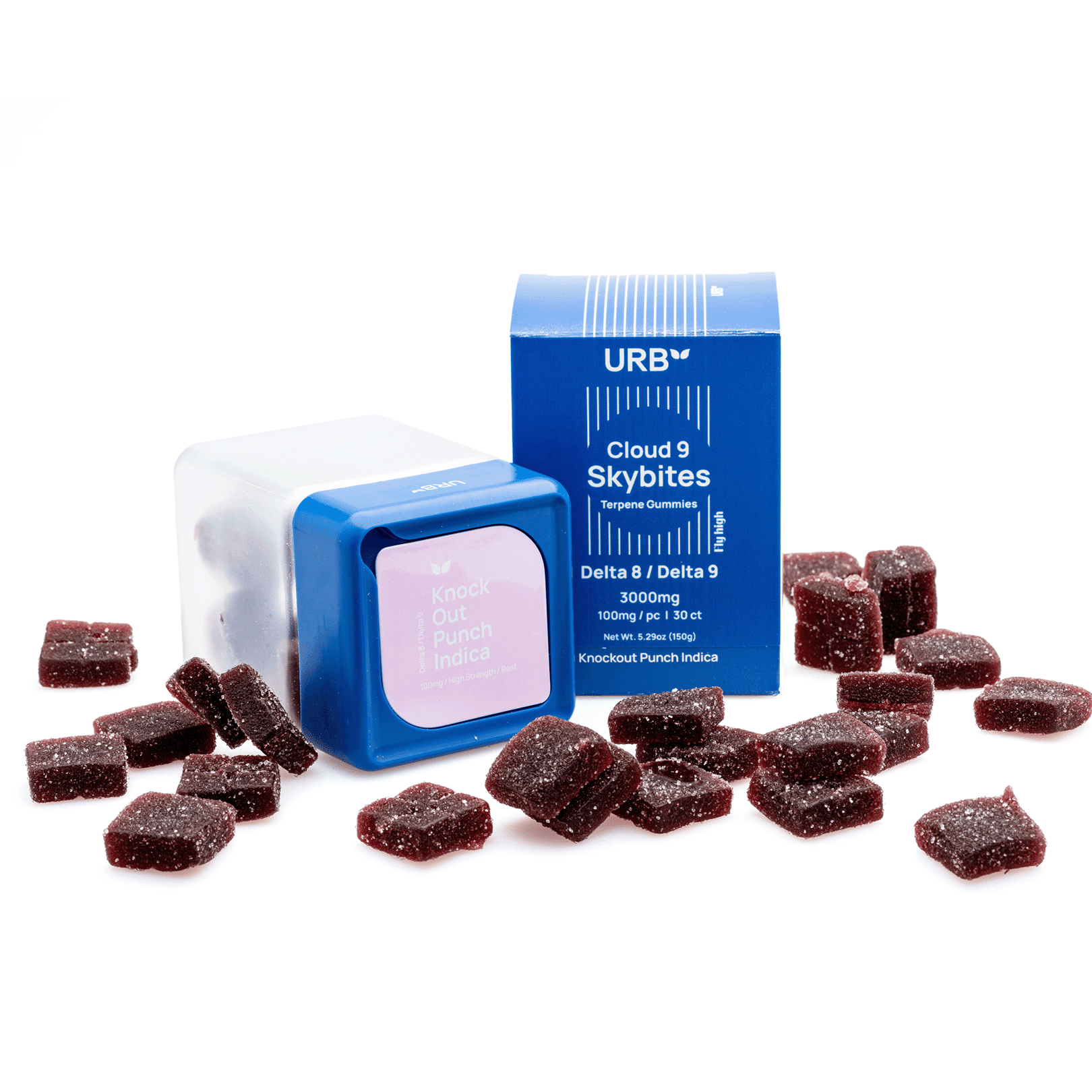 Urb Delta 8 THC and Delta 9 THC Cloud 9 Skybites - Knockout Punch (90 mg Delta 8 THC + 10 mg Delta 9 THC Total)