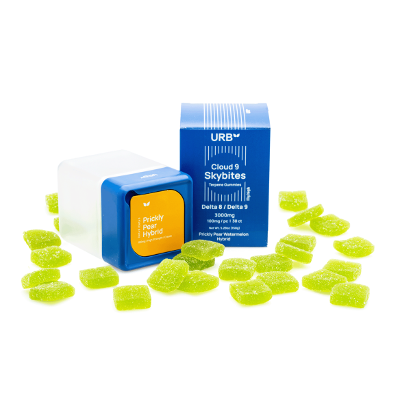 Urb Delta 8 THC and Delta 9 THC Cloud 9 Skybites - Prickly Pear Watermelon (90 mg Delta 8 THC + 10 mg Delta 9 THC Total)