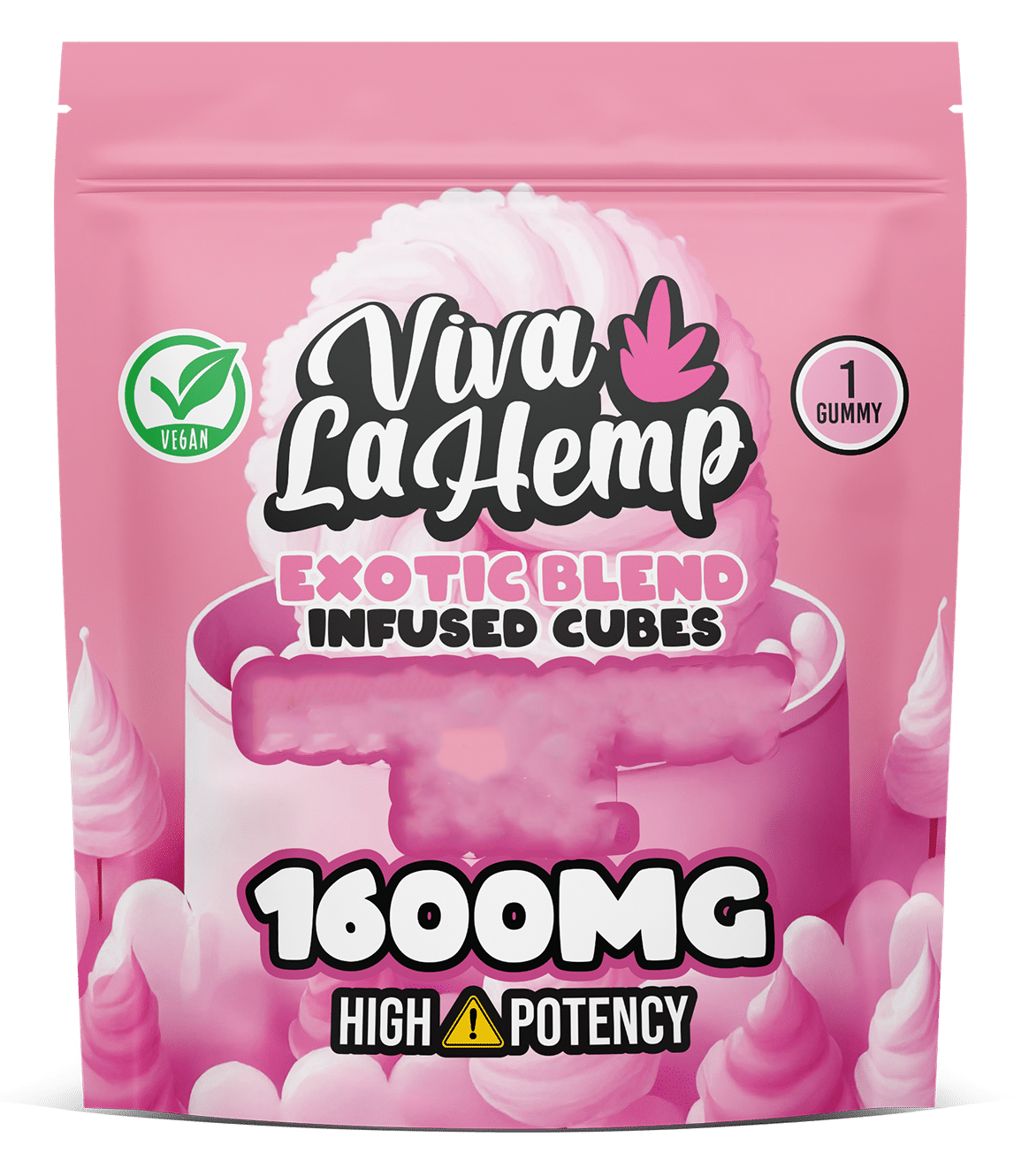 viva la hemp Exotic Blend Infused Cubes – 1600MG Pink Berries