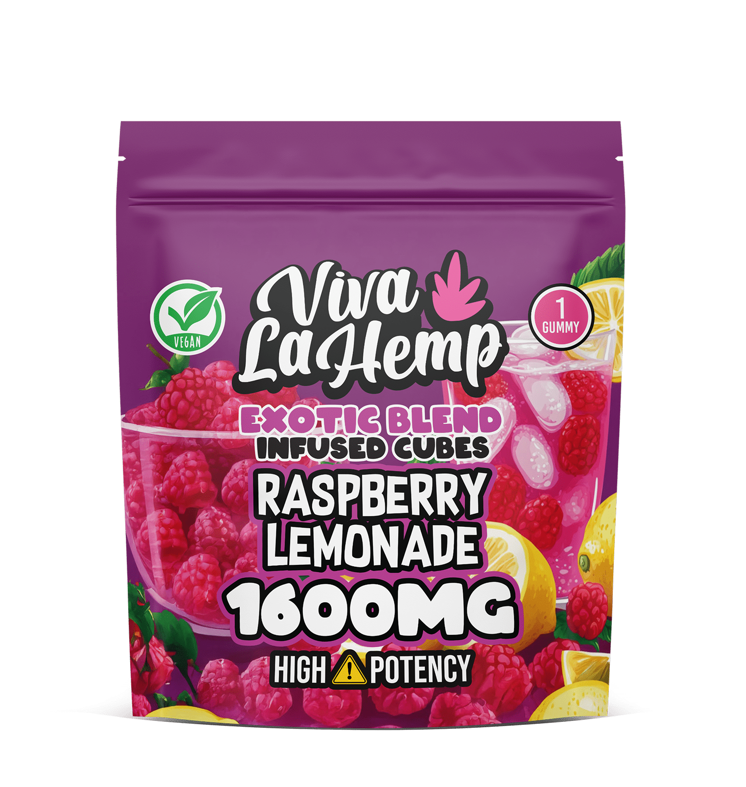 viva la hemp Exotic Blend Infused Cubes – 1600MG Raspberry Lemonade