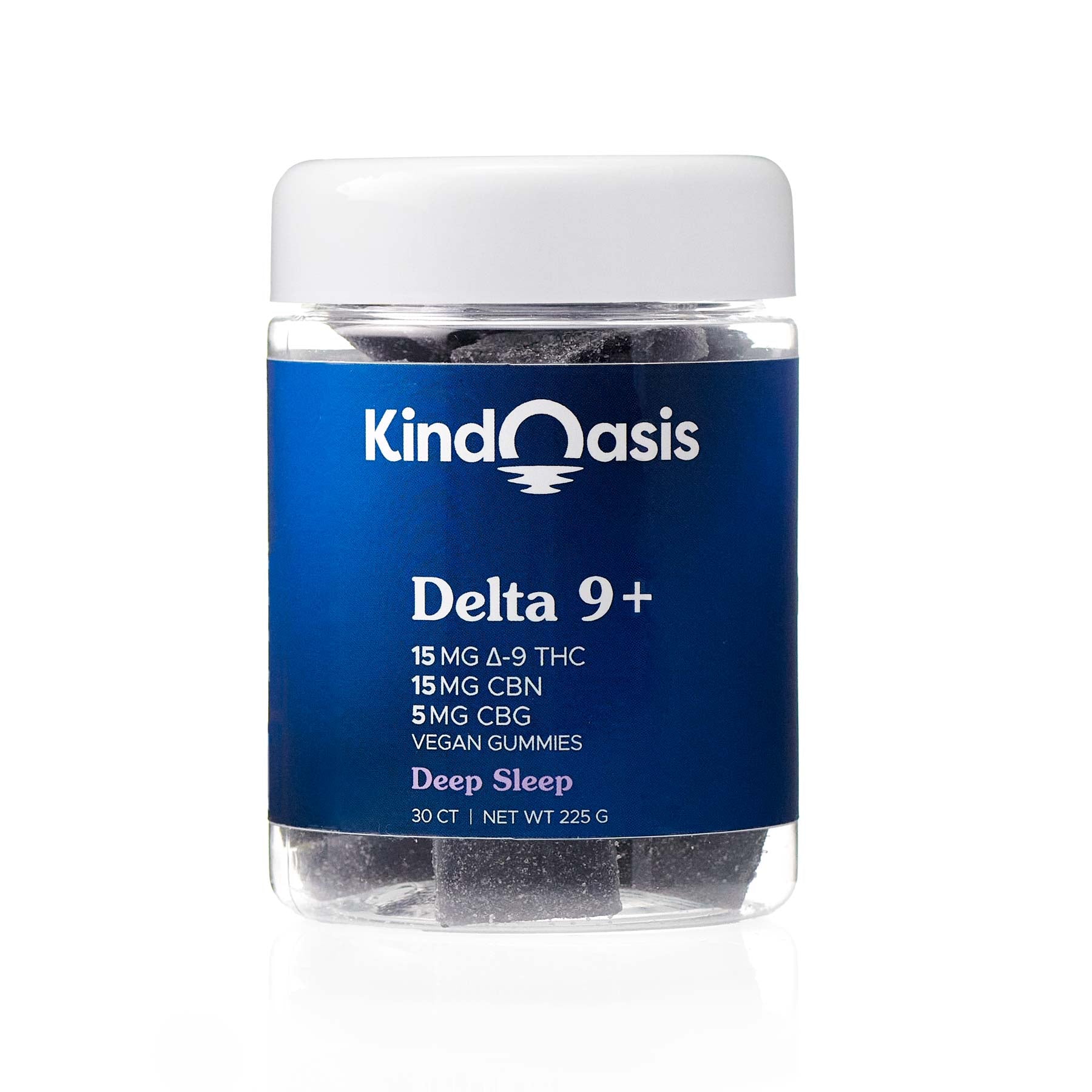 Deep Sleep Gummies - Delta 9 THC 15mg + CBN 15mg + CBG 5mg - 30ct Blueberry