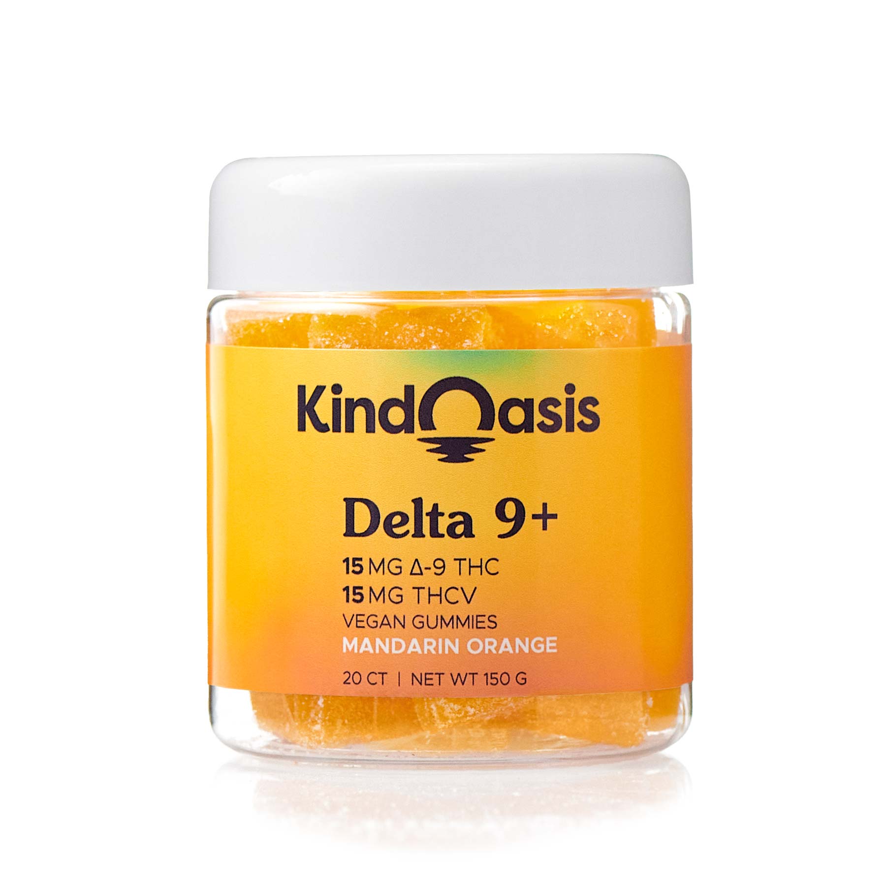 Delta 9 THC Gummies 15mg + THCV 15mg - 20ct Mandarin Orange