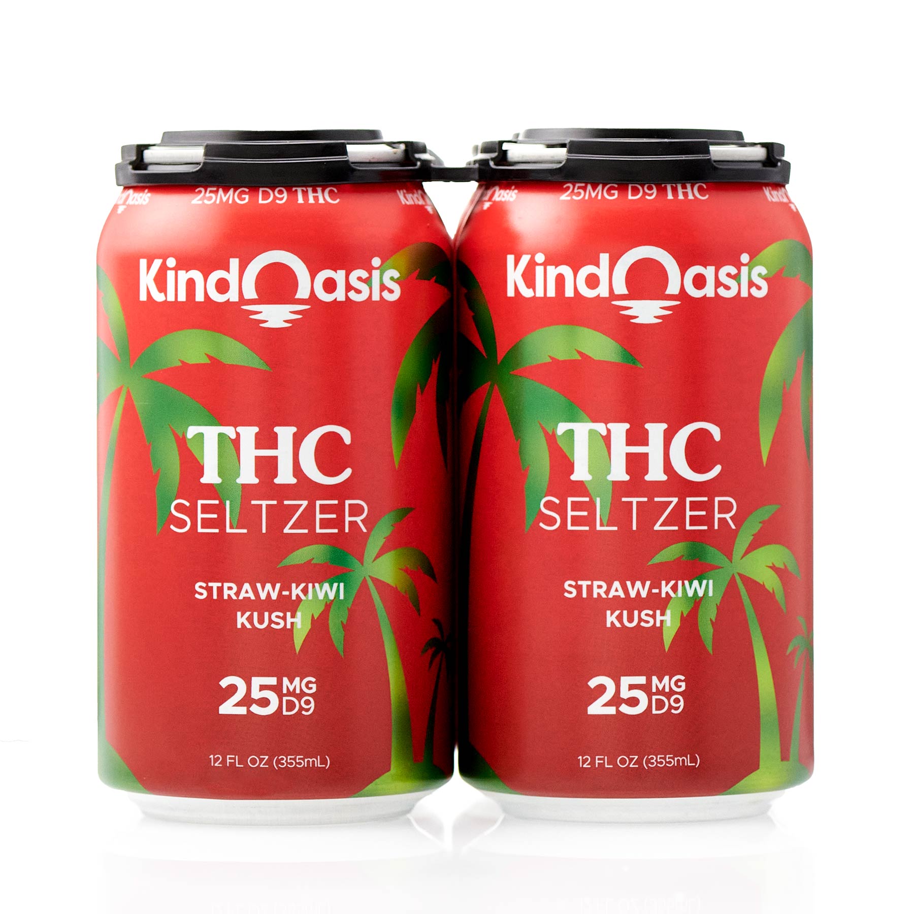 Delta 9 THC Seltzer 4 Pack - 25mg - Straw-Kiwi Kush