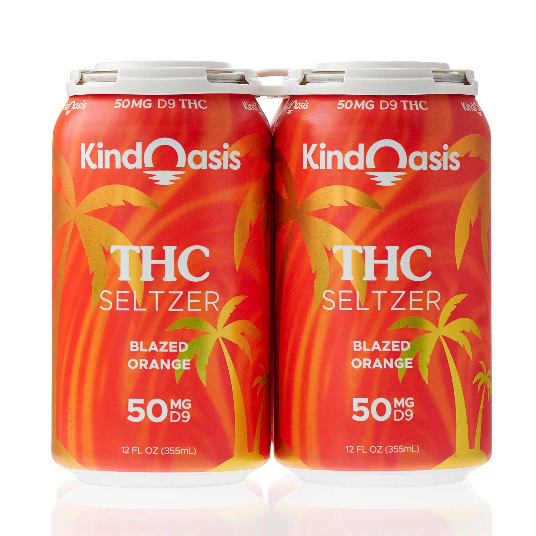 Delta 9 THC Seltzer 4 Pack - 50mg - Blazed Orange