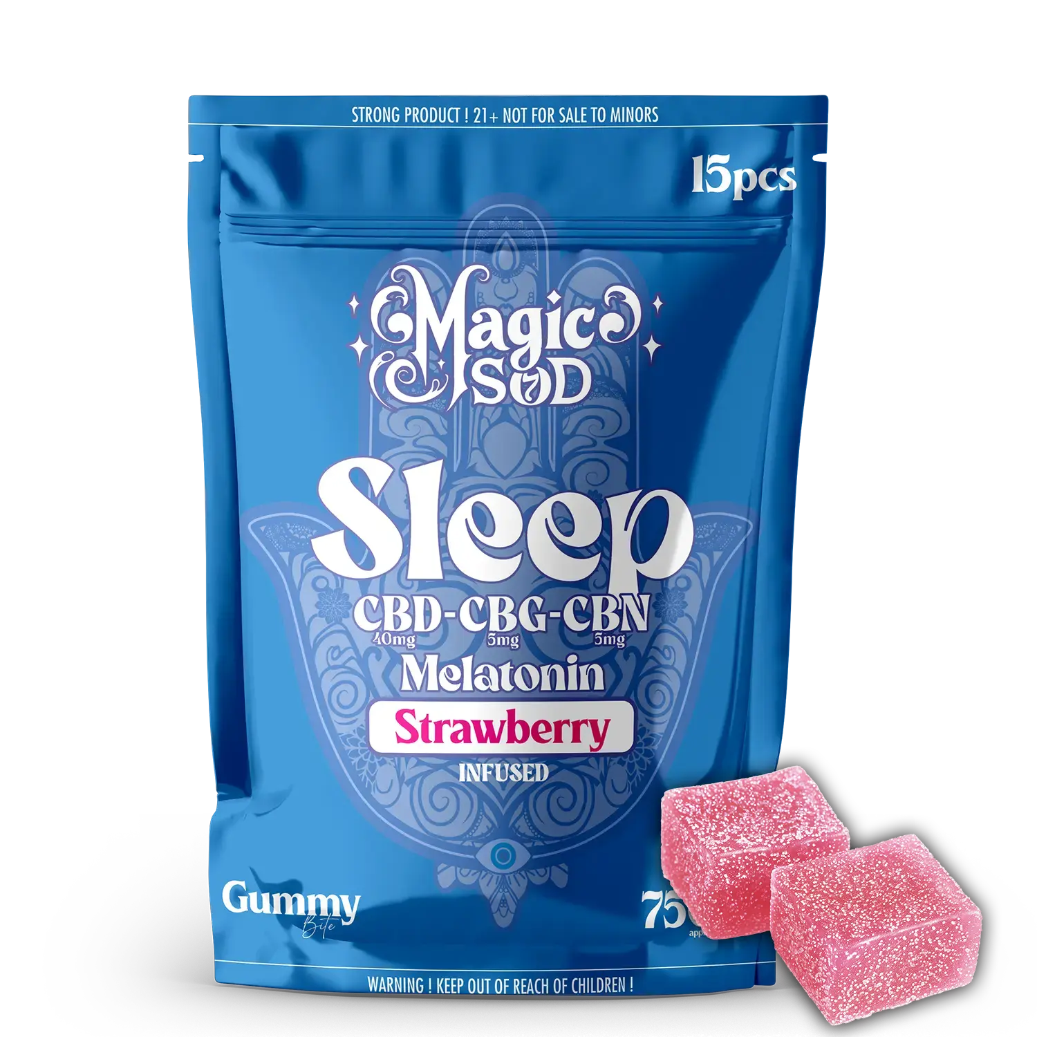 MAGICSOD SLEEP CBD-CBG-CBN MELATONIN GUMMY 750MG - STRAWBERRY Sleep CBD-CBG-CBN Melatonin